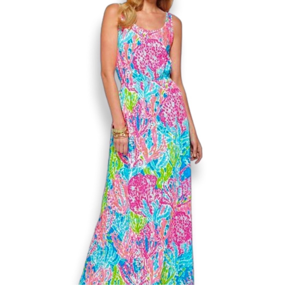 Lilly Pulitzer Bright Floral Tank Lets cha cha Maxi Dress - Picture 2 of 10